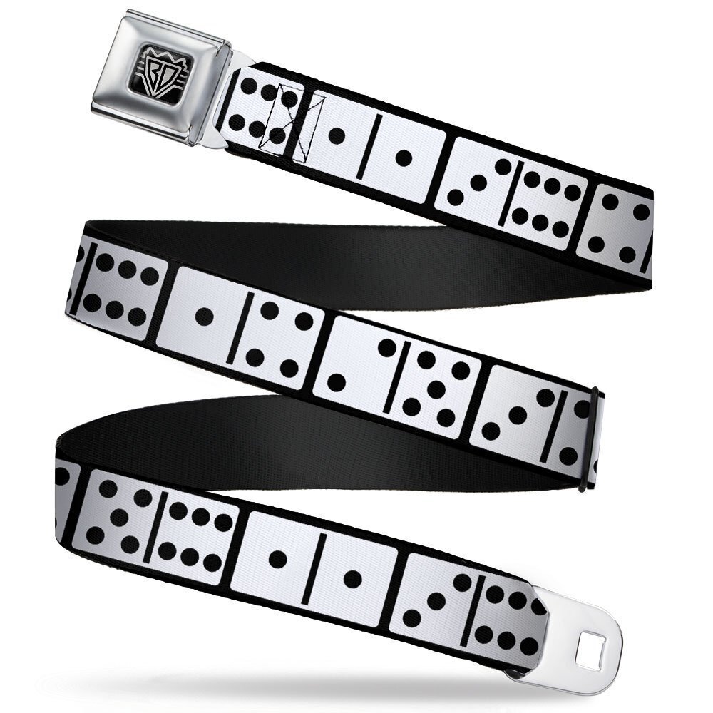 3423 Seatbelt Belt - Dominoes Black/White/Black - 1.5" Wide - 32-52 Inches